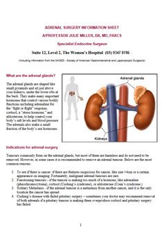 Adrenal Surgery Information Sheet